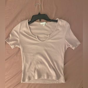 Mauve Blush Pink Scoop Neck Crop Top
